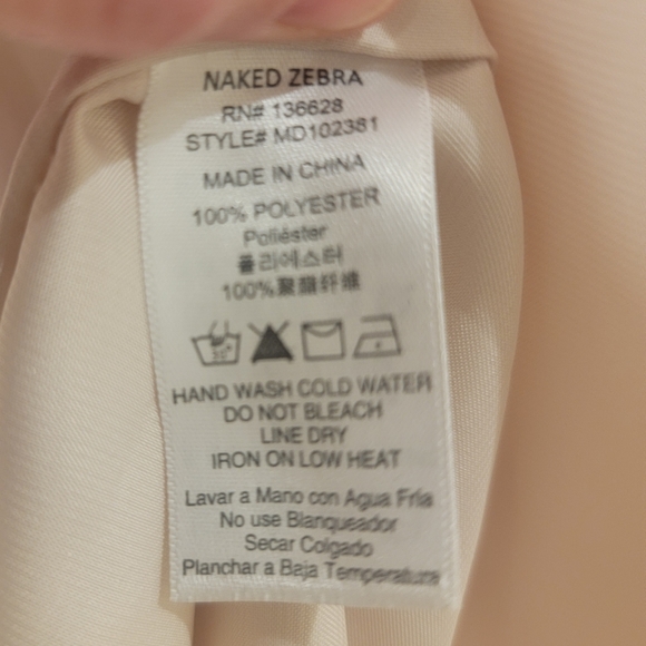 Naked Zebra Summer Vanilla Cream Slip Dress Women's Size Small - Picture 8 of 9